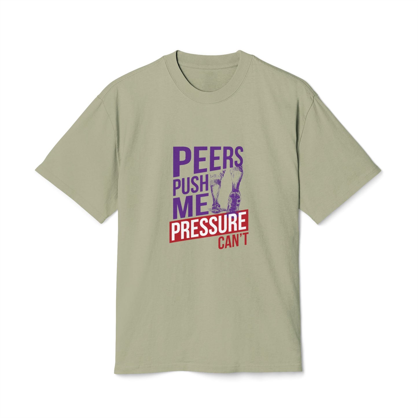 Unisex Heavy Faded Tee - 'Peers Push Me, Pressure Can't' - Perfect for Teens, Everyday Wear, Gift, Support, Relaxation