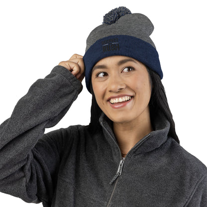 Cozy Pom-Pom Knit Cap - Perfect Winter Accessory, Stylish Gift for Him/Her, Beanie for Cold Days, Trendy Embroidered Hat, Ideal for Holidays