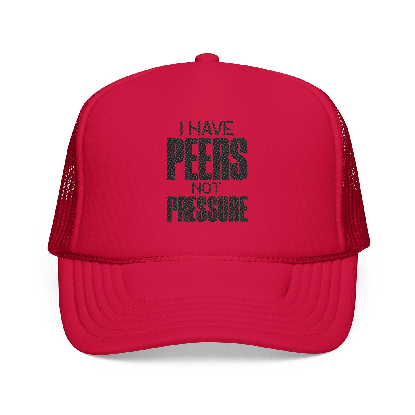 Embroidery Foam Trucker Hat - I Have Peers Not Pressure, Cool Casual Hat, Unisex Gift, Summer Accessory, Trendy Headwear