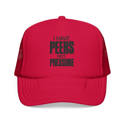 Embroidery Foam Trucker Hat - I Have Peers Not Pressure, Cool Casual Hat, Unisex Gift, Summer Accessory, Trendy Headwear