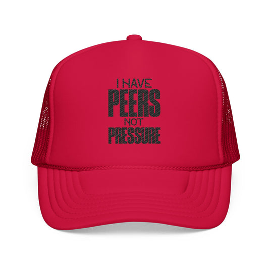 Embroidery Foam Trucker Hat - I Have Peers Not Pressure, Cool Casual Hat, Unisex Gift, Summer Accessory, Trendy Headwear