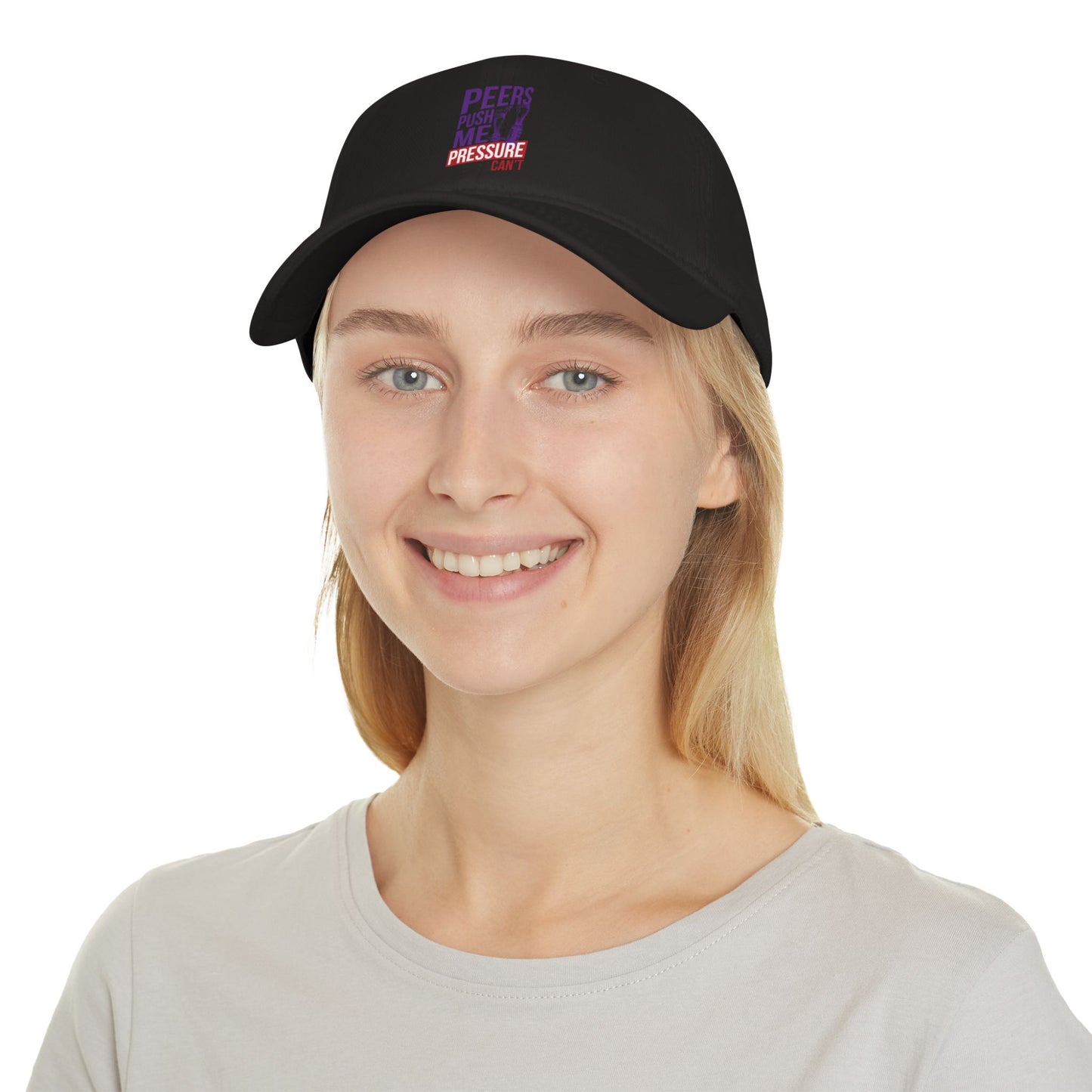Empowering Low Profile Baseball Cap, Cool Cap for Teens, Casual Cap Gift for Students, Stylish Dad Hat, Pressure Can’t Hat