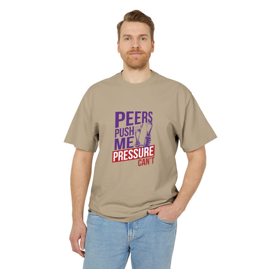 Unisex Heavy Faded Tee - 'Peers Push Me, Pressure Can't' - Perfect for Teens, Everyday Wear, Gift, Support, Relaxation