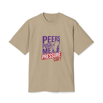 Unisex Heavy Faded Tee - 'Peers Push Me, Pressure Can't' - Perfect for Teens, Everyday Wear, Gift, Support, Relaxation