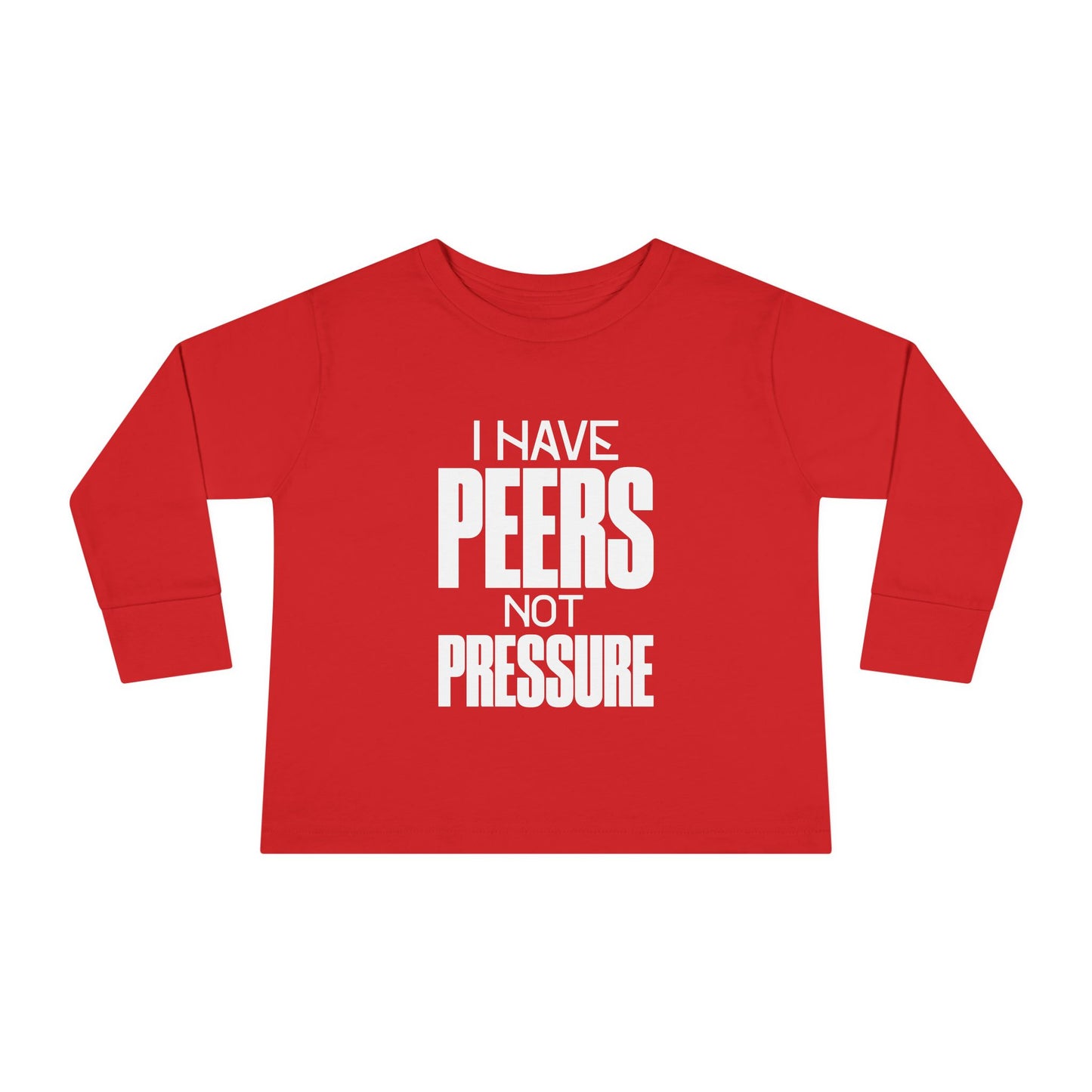Peer Power Toddler Long Sleeve Tee, Cool Kids T-Shirt, Unique Gift for Children, Playdate Outfit, Encouraging Kids Top