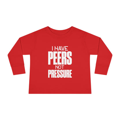 Peer Power Toddler Long Sleeve Tee, Cool Kids T-Shirt, Unique Gift for Children, Playdate Outfit, Encouraging Kids Top