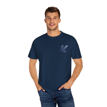 Garment-Dyed Men's T-Shirt with Modern K Design – Casual Street Style | Everyday Wear & Birthday Gift for Him