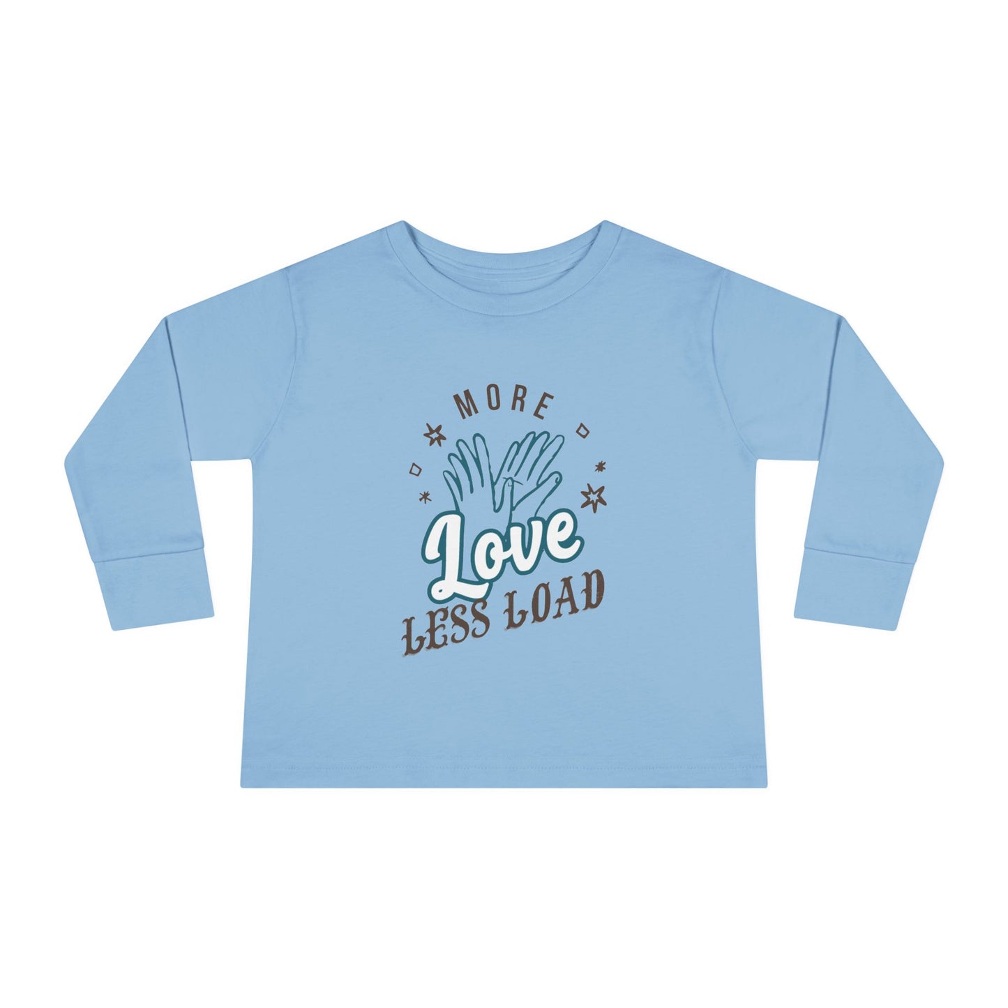 Toddler Long Sleeve Tee - More Love Less Load, Cute Kids T-Shirt, Adorable Toddler Apparel, Baby Shower Gift, Everyday Wear