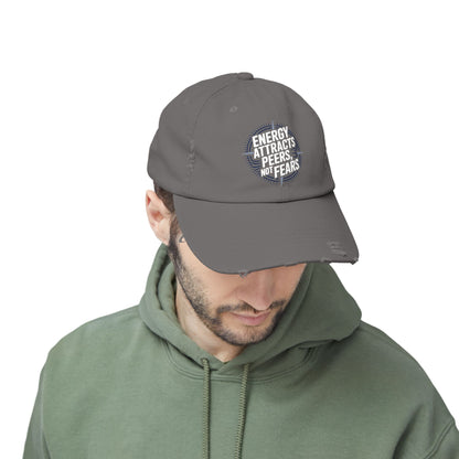 Motivational Distressed Cap | Unisex Cap, Inspirational Hat, Casual Wear, Gift for Him/Her, Everyday Fashion
