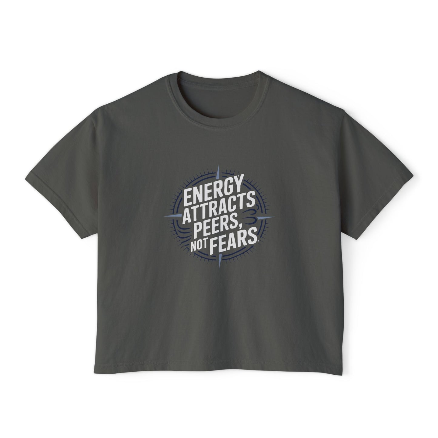 Energy Attracts Women's Boxy Tee - Positive Vibe Shirt, Casual Wear, Motivational Top, Gift for Friends, Stylish Everyday Tee